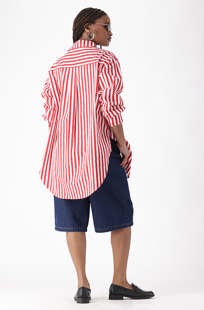 MIA STRIPE BOYFRIEND SHIRT