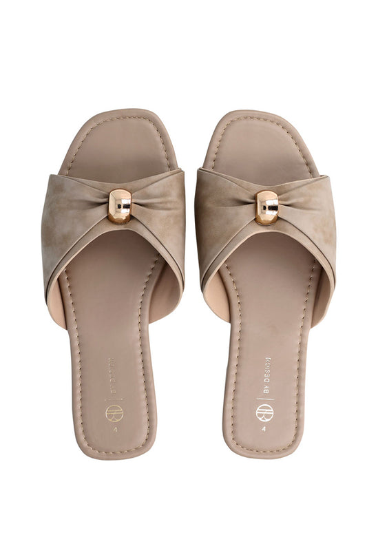 Jess Push in sandal with gold trim