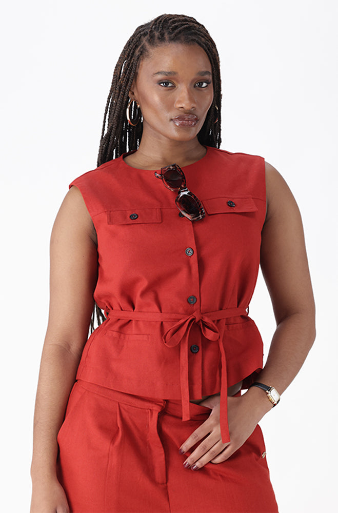 KYRA BELTED WAISTCOAT