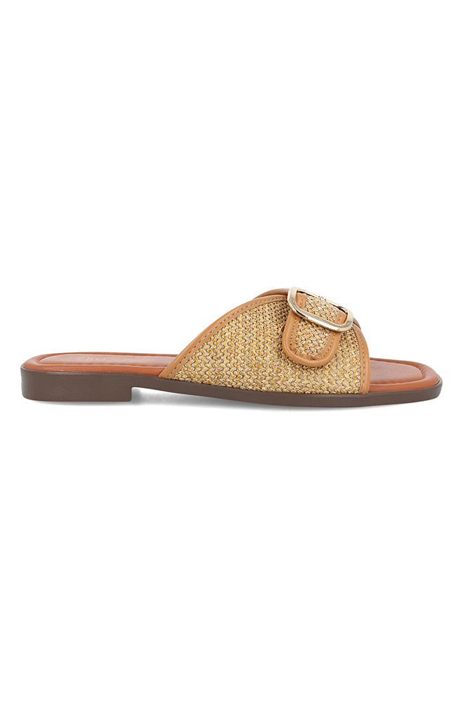 Lebo-Raffia buckled upper sandal