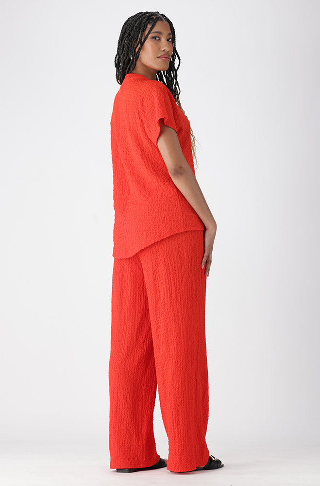 Ladies | Edith Textured Shortsleeve Portofino Top Blouses