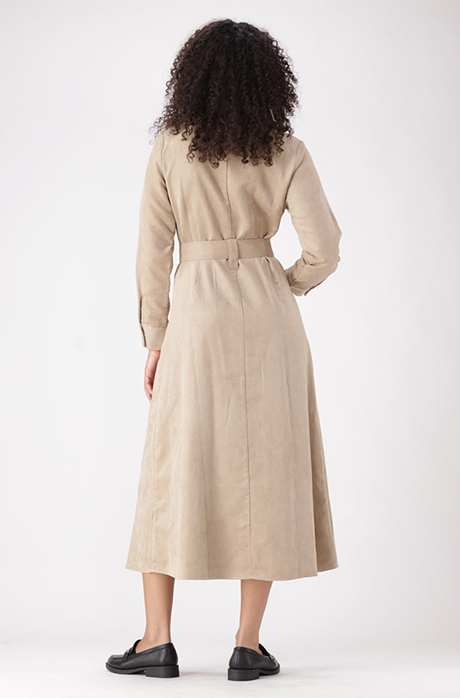 SIERRA BELTED SUEDE DRESS