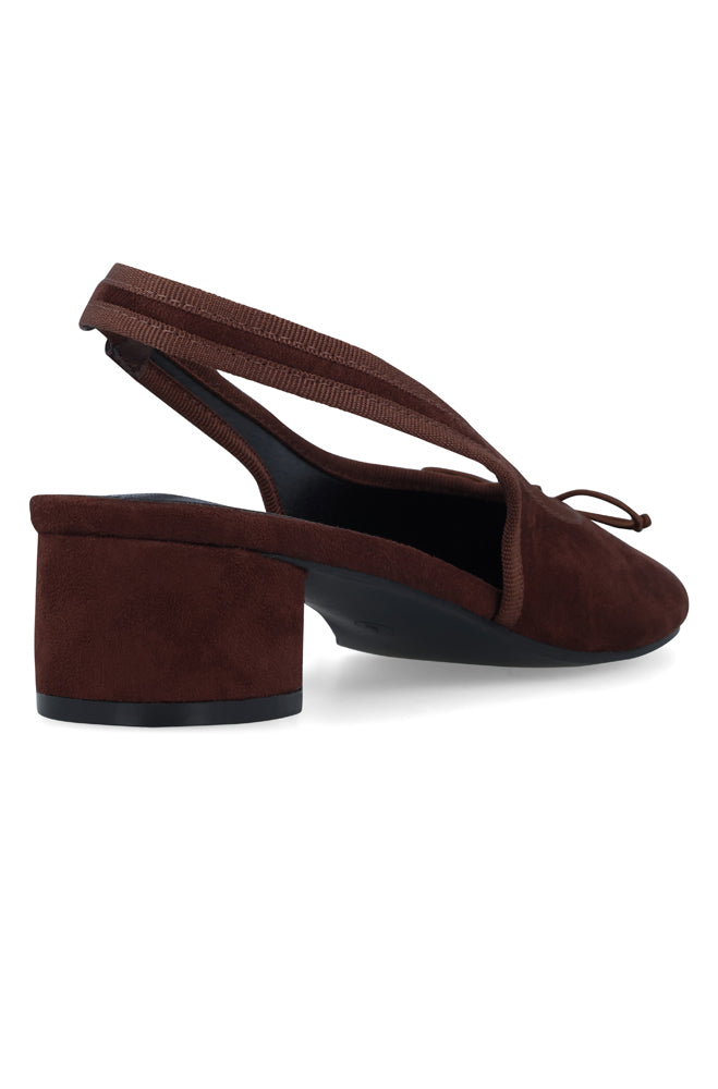 Mia slingback block heel with bow detail