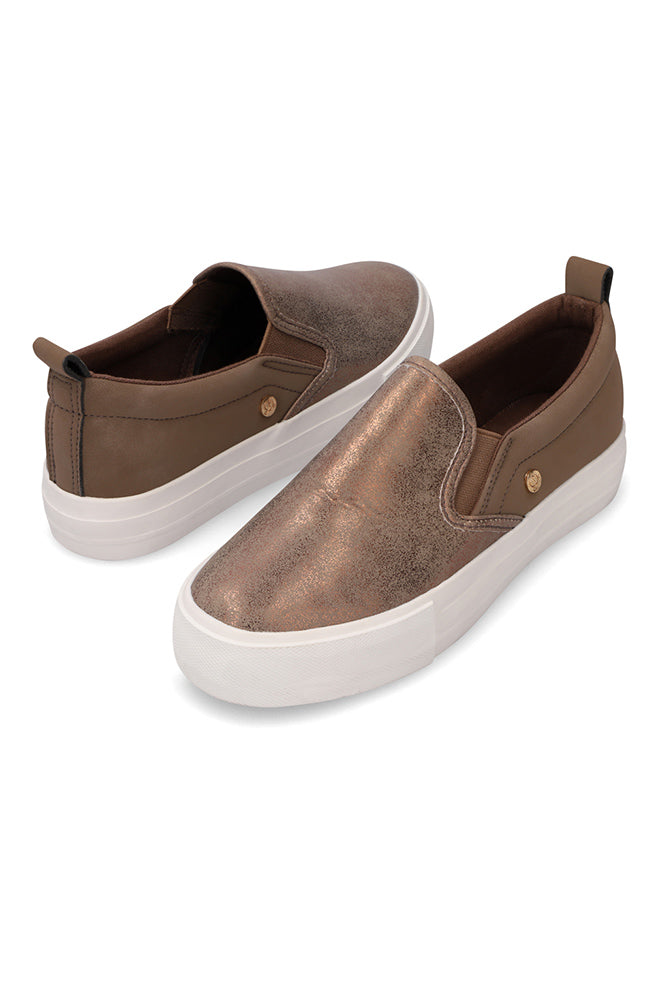 Footwear | Jemima Bronze Gusset Sneakers