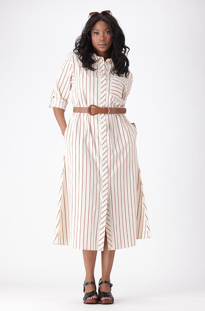 ARDENA STRIPE SHIRT DRESS