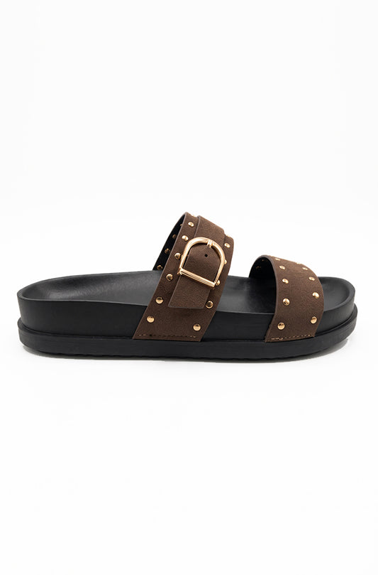 Studded double strap sandal
