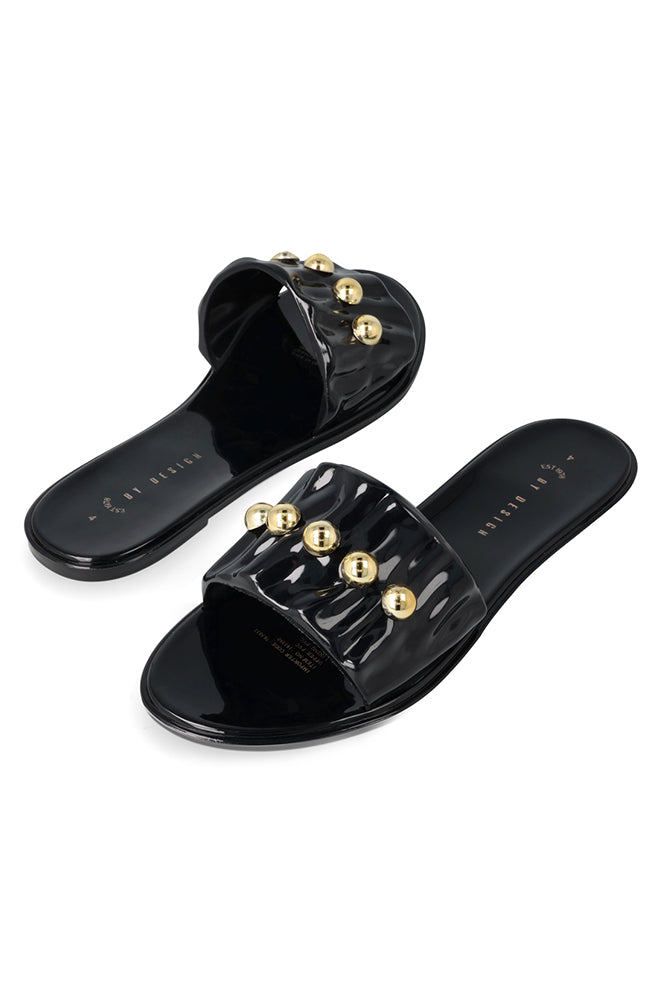 Footwear | Mila Frilled Pearl Jelly Sandals