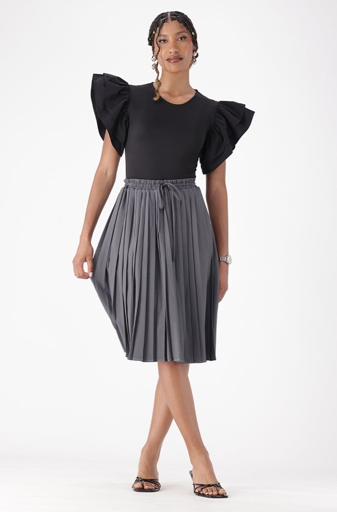 EMILIA PLEATED MIDI SKIRT