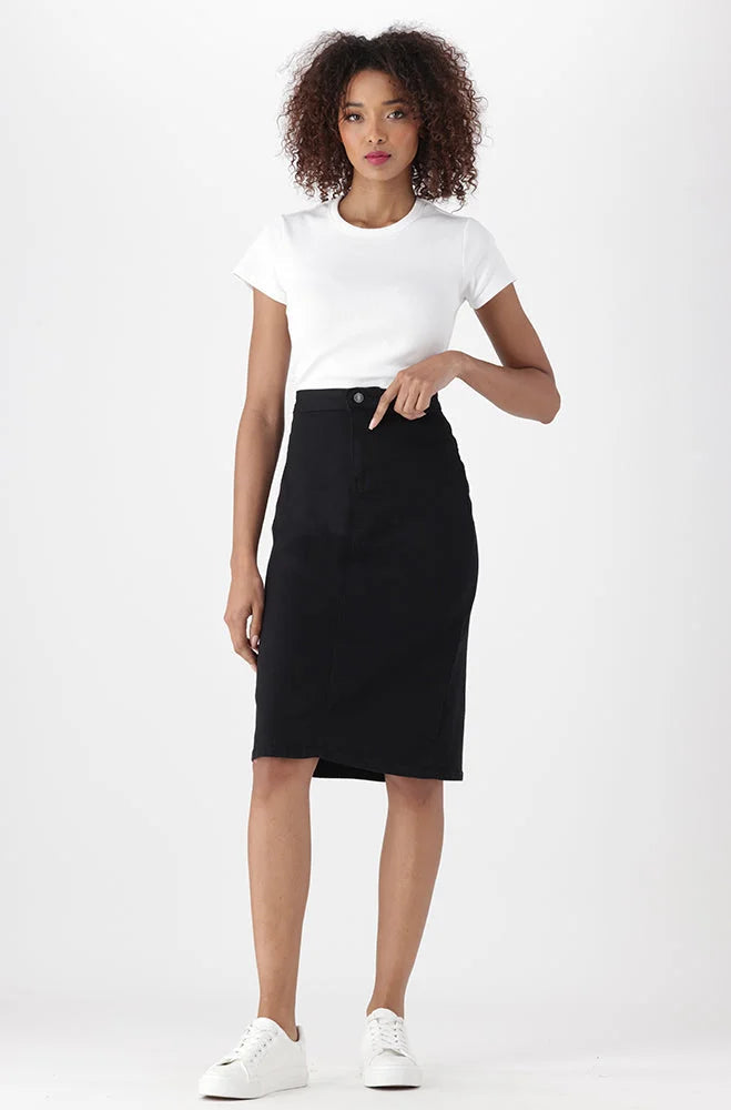 Jessie Denim Tube Skirt _ 151346 _ Black Wash