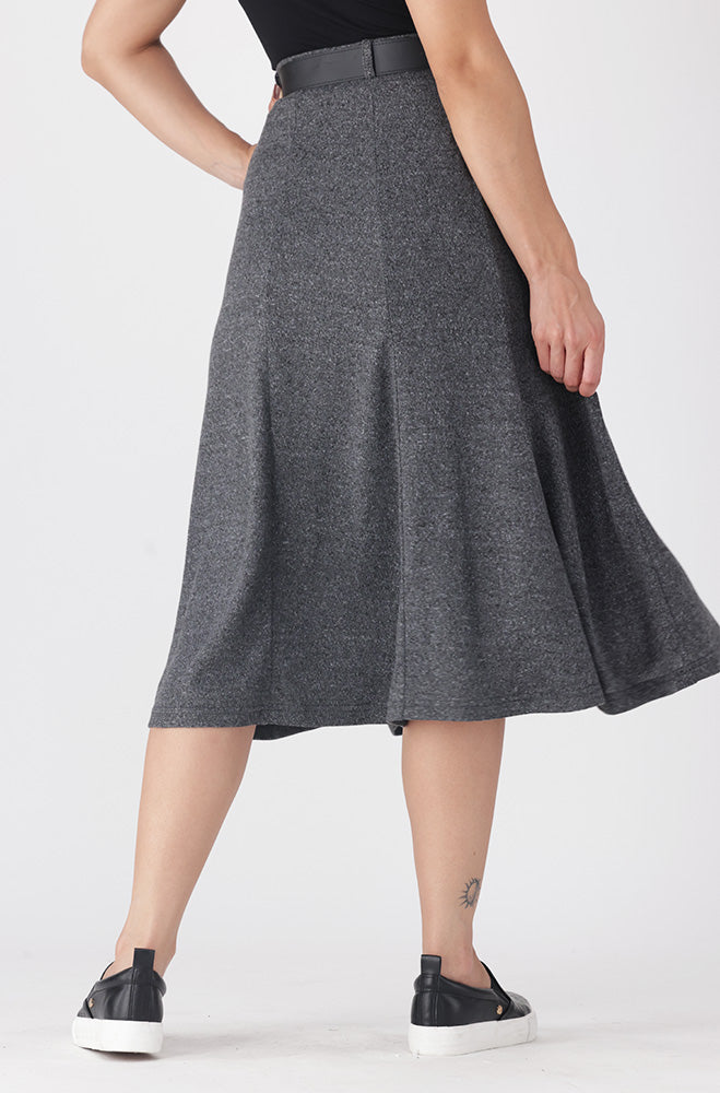 Ladies | Melissa Belted Fit and Flare Skirt _ 158577 Charcoal Mel Skirts