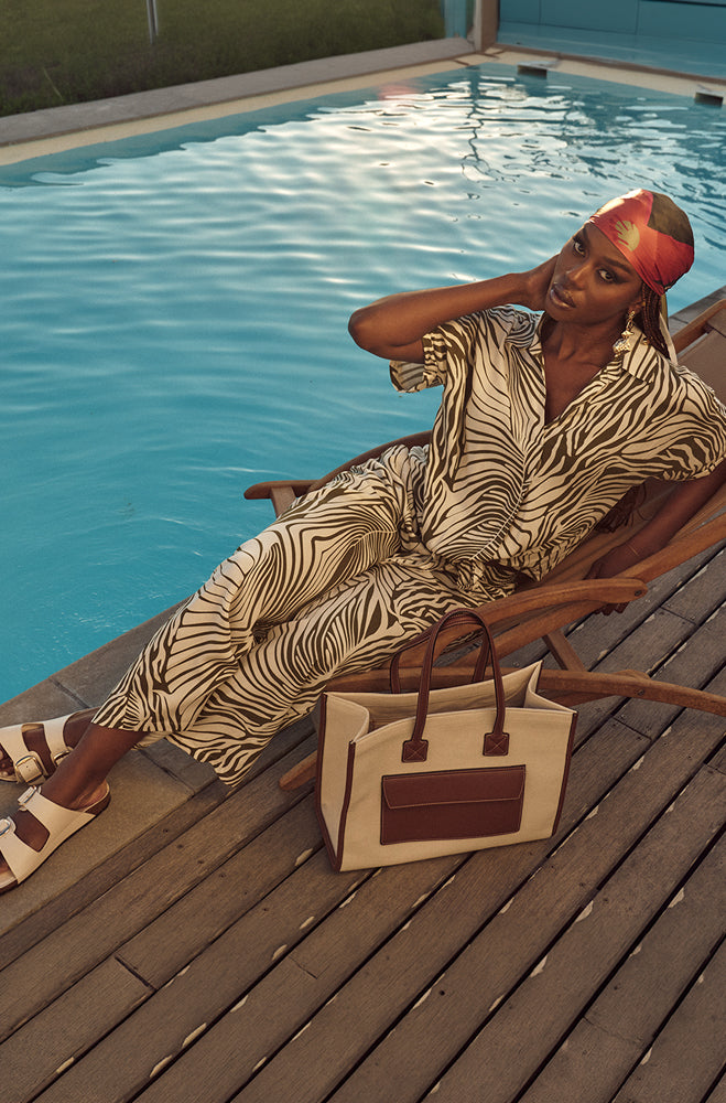 ELAN PRINTED WIDE LEG PANTS