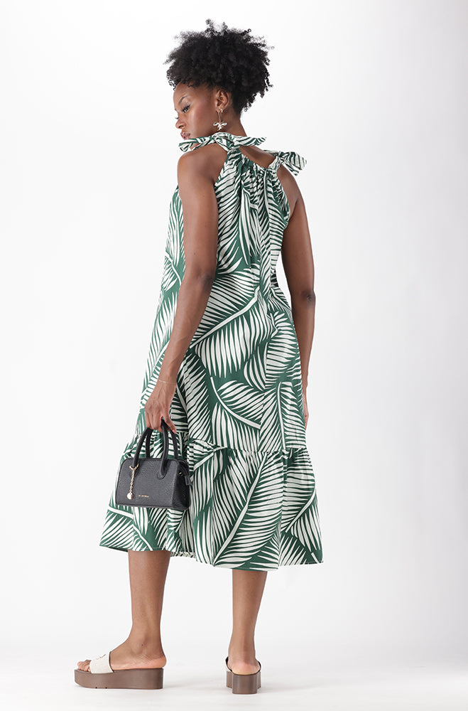 CELIA SHOULDER TIE MAXI DRESS