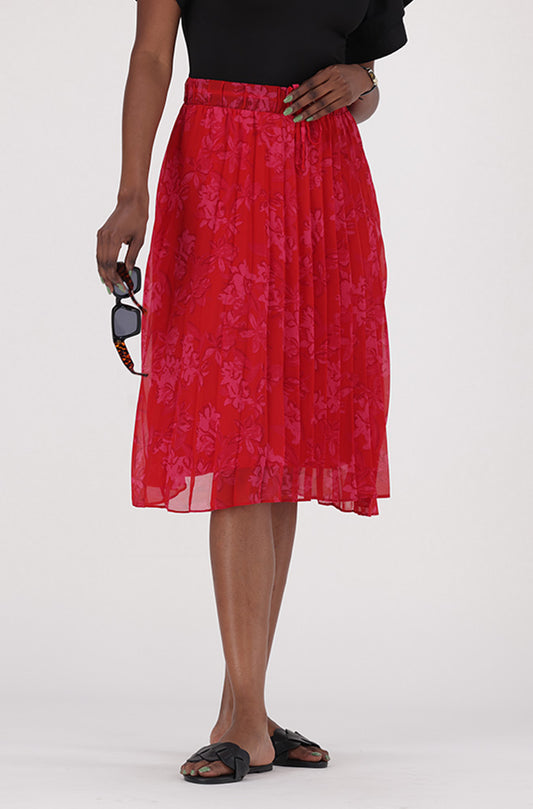 IRIS FLORAL PLEATED SKIRT
