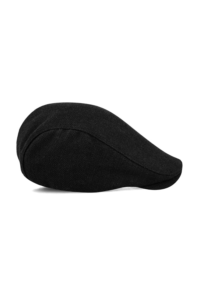 IVY NEWSBOY HAT - BLACK