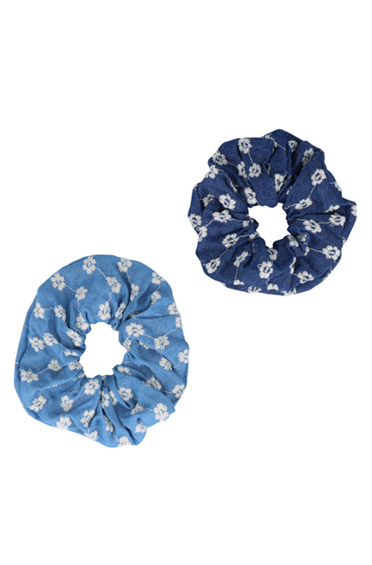 CHLOE 2 PACK EMBROIDERY SCRUNCHIE