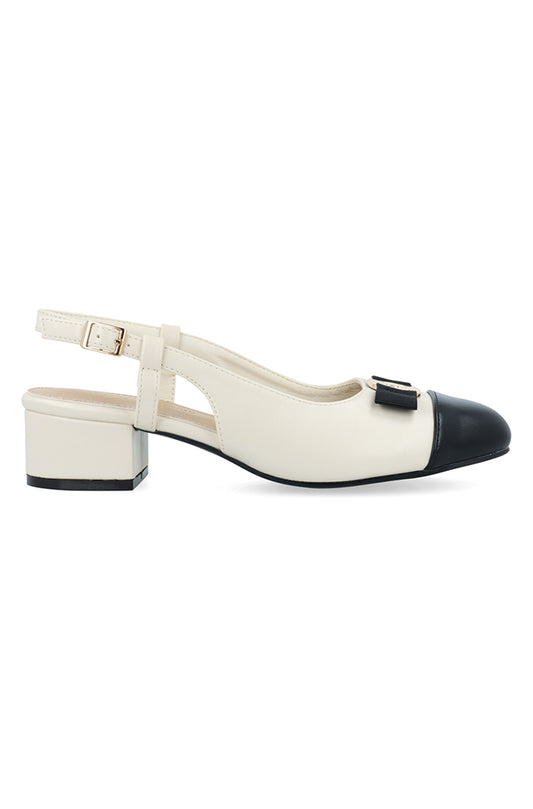 Mirisa 2-tone heel with bow detail