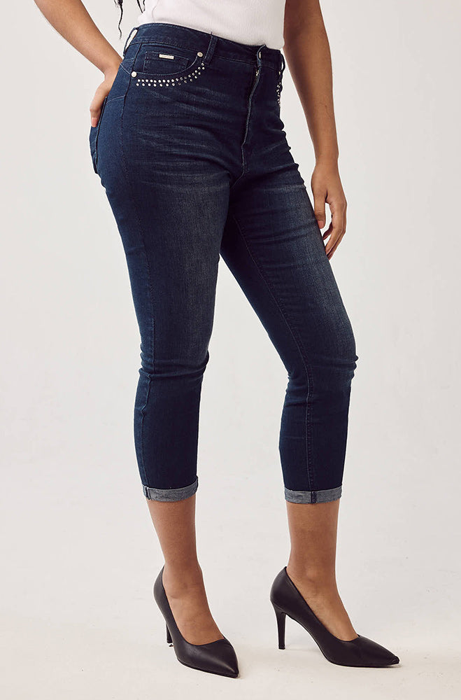 Colbie High Rise Cropped Denim _ 151314 _ Dark Wash