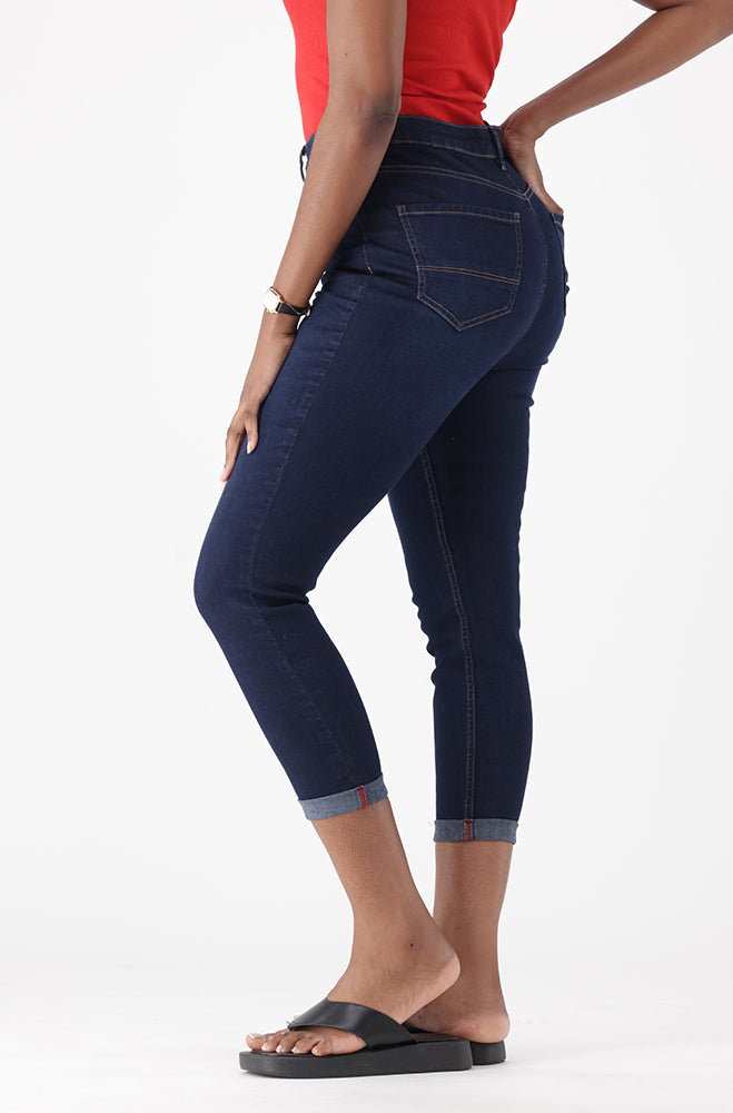 AILANY DENIM HIGH RISE SKINNY TURN UP