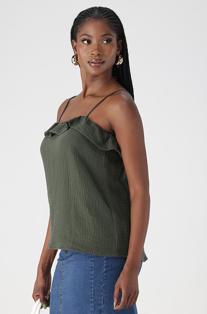ZURI TEXTURED STRAPPY TOP