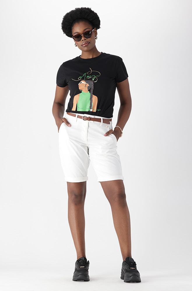 LILAH SATEEN CHINO SHORTS