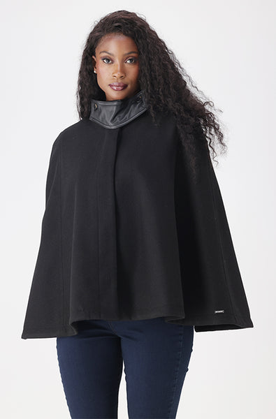 ジャケット・アウター acka cape fringe tops BRIAR MELTON PU CAPE JACKET – Dunns