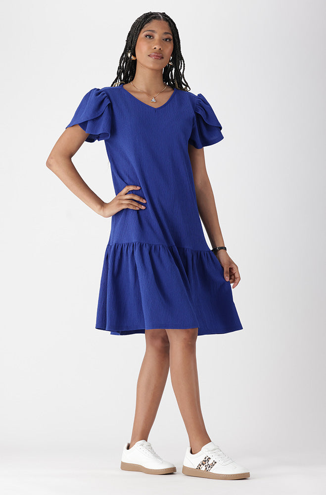 Alice Tulip Sleeve Shift Dress _ 166958 _ Blue