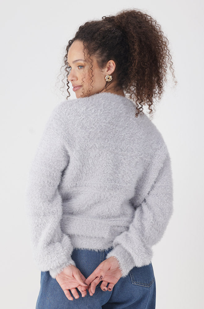 Ladies | Elyse Eyelash Pullover _ 159550 Grey Sweaters