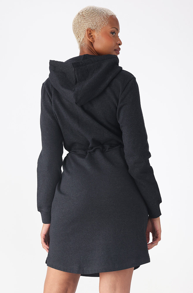 Dunns Clothing | Liz Hoodie Fleece Dress _ 157717 _ Charcoal Mel