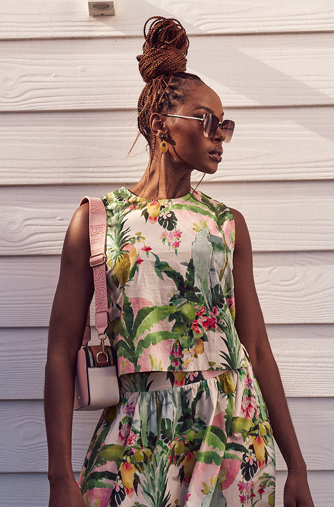 SELAH PRINTED SLEEVELESS TOP