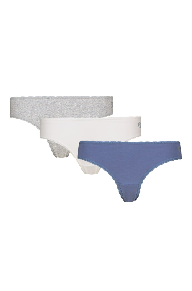 Chanel Stretch Cotton Lace Trim Bikini 3pk _ 168087 _ Multi