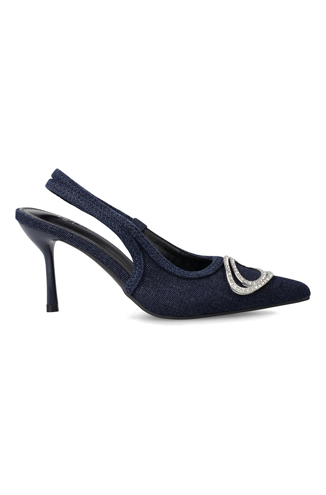 Footwear | Andie Diamante Denim Slingback Heel Heels