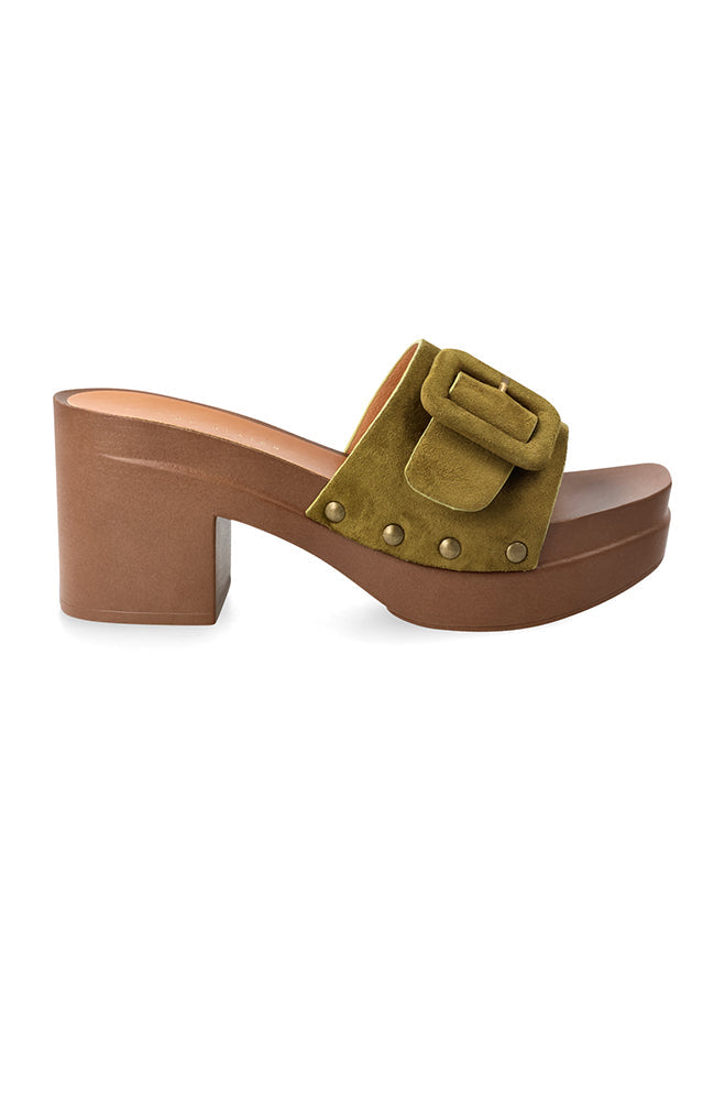 Daphene Buckle Mule _ 161725 _ Green