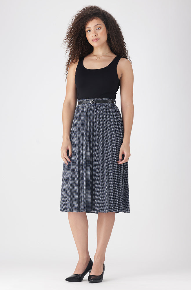 Dunns Clothing Emilia Pleated Midi Skirt 157632 Multi R199