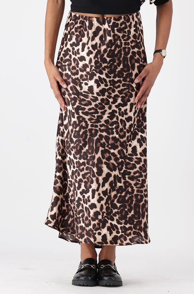 LIZ PRINTED SATIN SKIRT