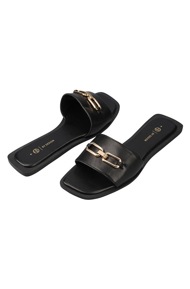 Gold PU detail sandal