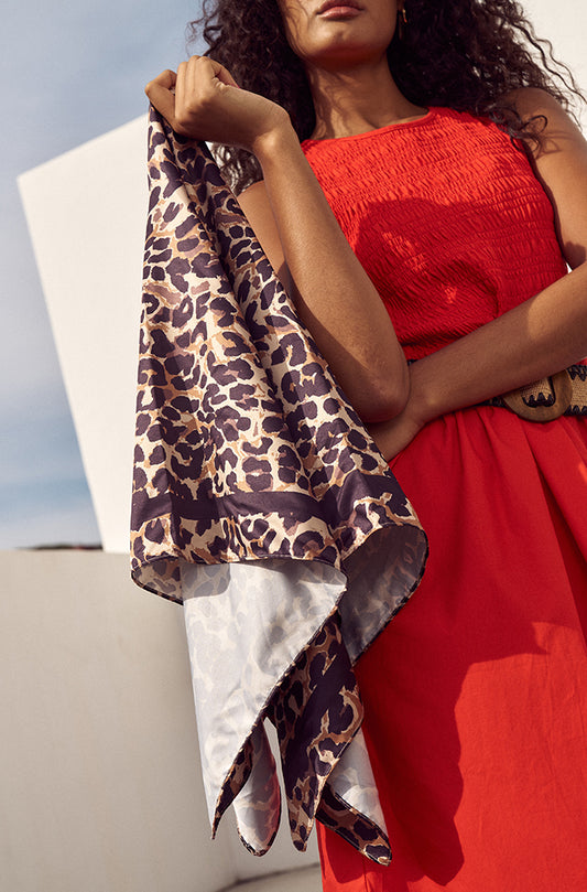 LEAH SQUARE SATIN SCARF