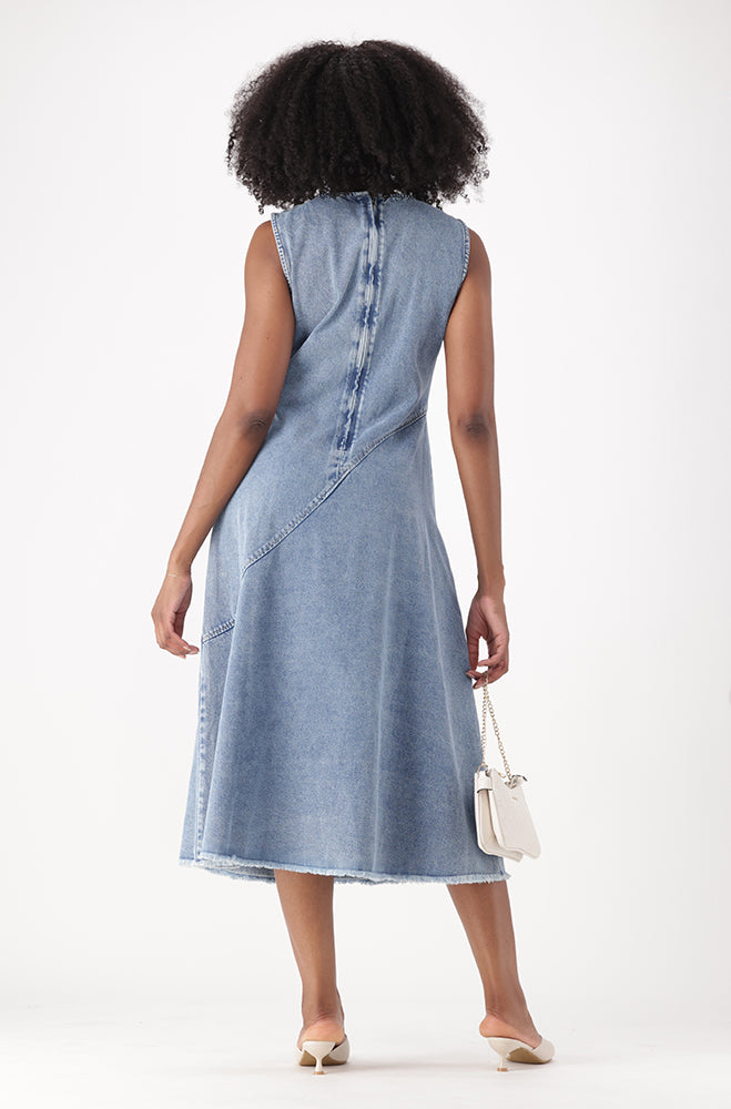 NERINA DENIM SLEEVELESS DRESS