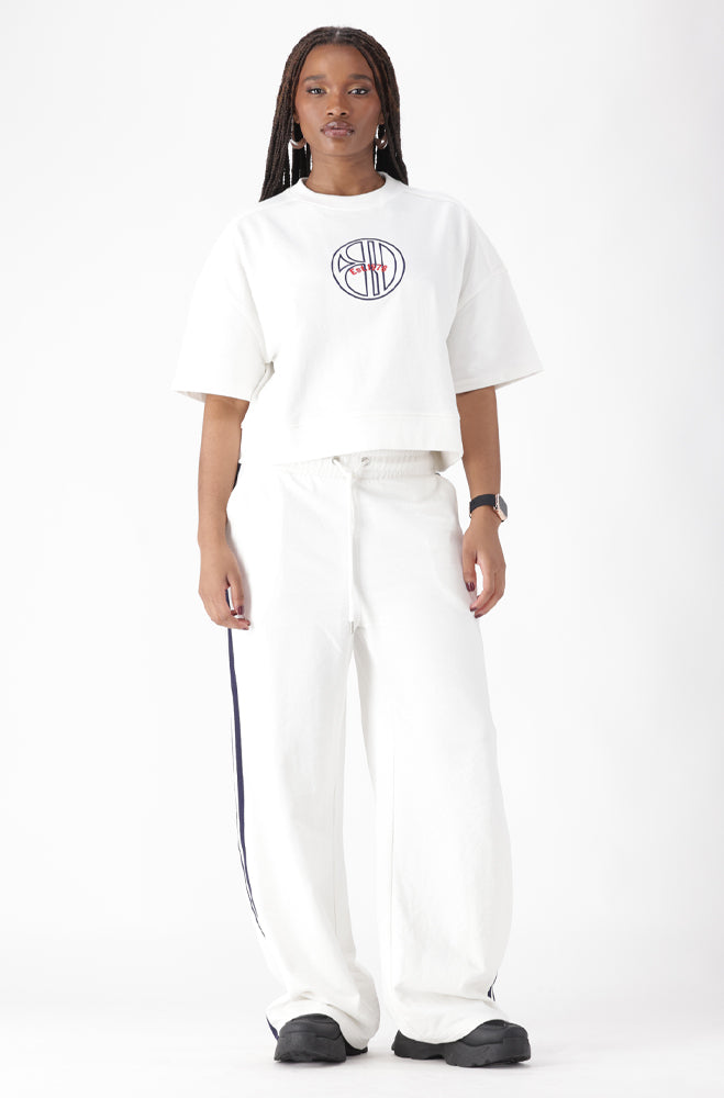 SIMONE SIDE TAPE WIDE LEG PANTS