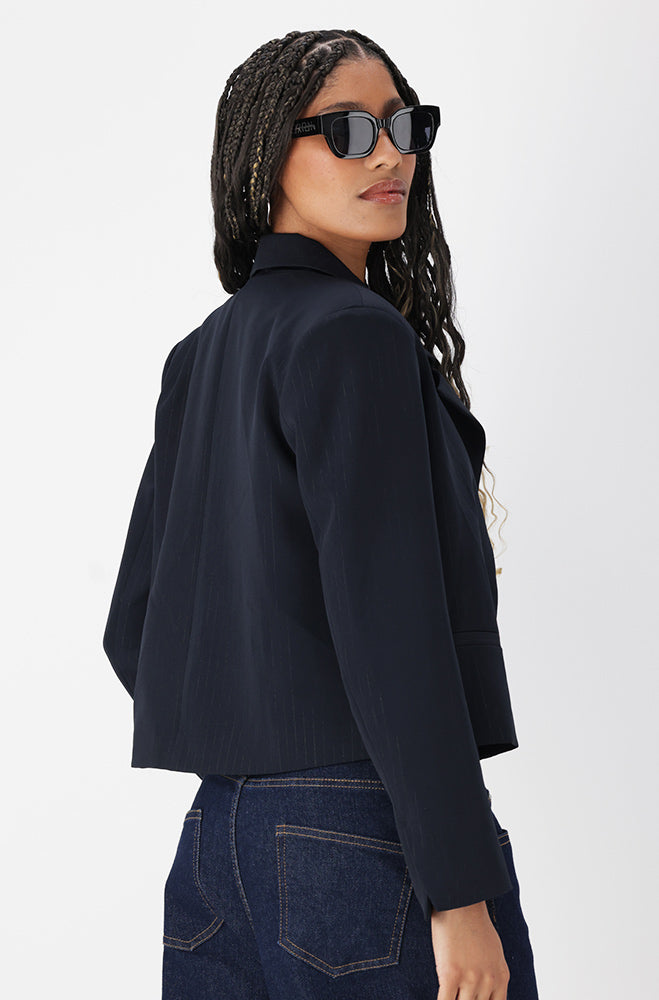 Ladies | Coco Pinstriped Blazer _ 162810 Navy Sport Jackets