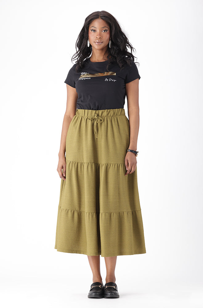 ZANTHE TEXTURED TIERED SKIRT