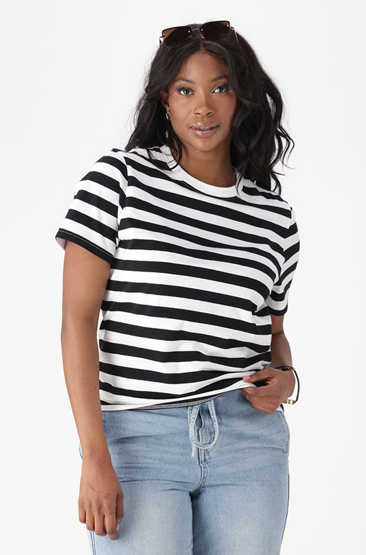 CORRIE BOXY FIT STRIPE TEE