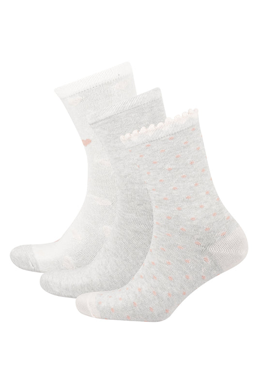 COTTON BLEND GREY MELANGE 3PK