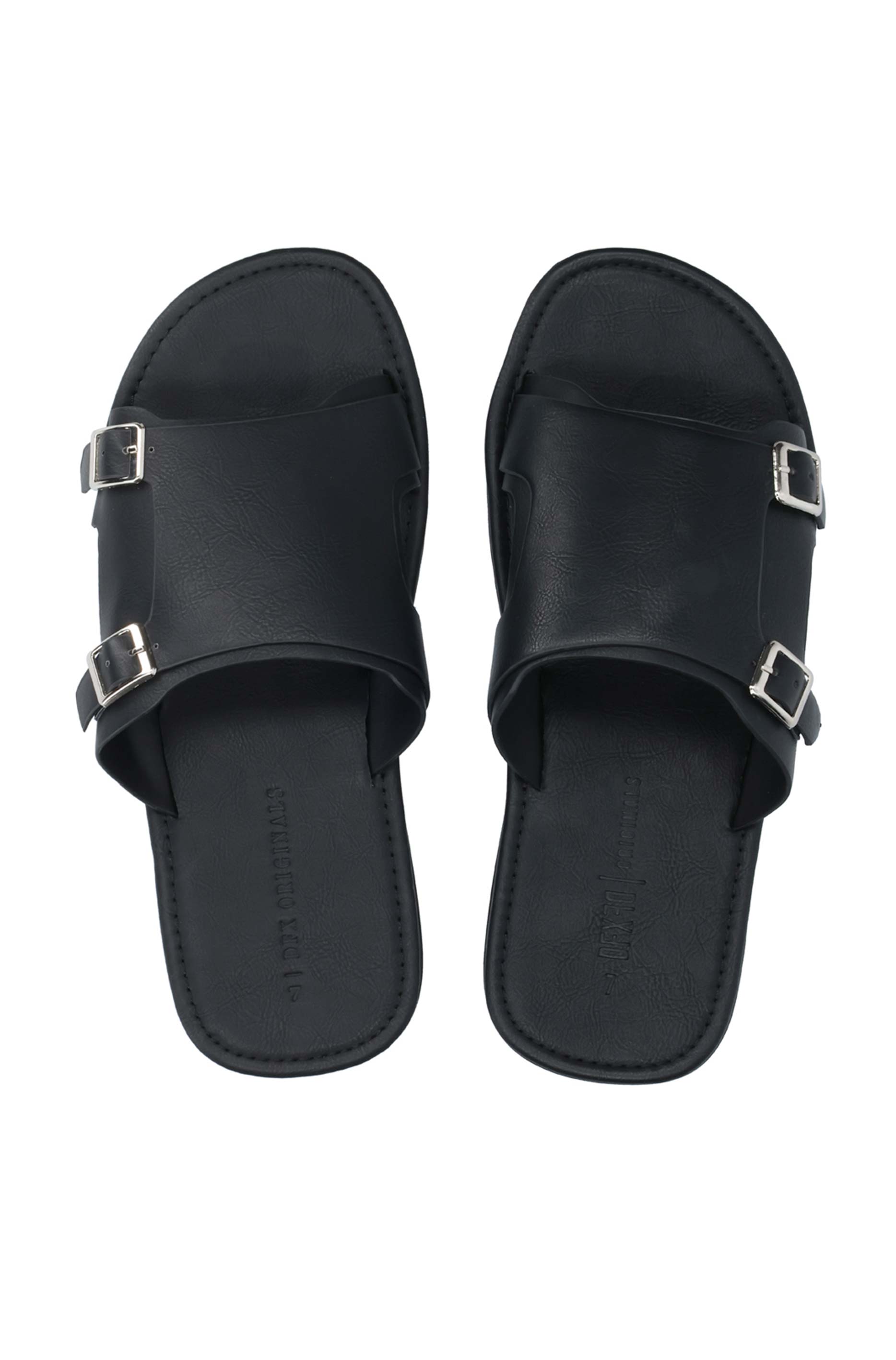 Dunns Clothing | Arlo Faux Leather Sandal _ 161545 _ Black | R259