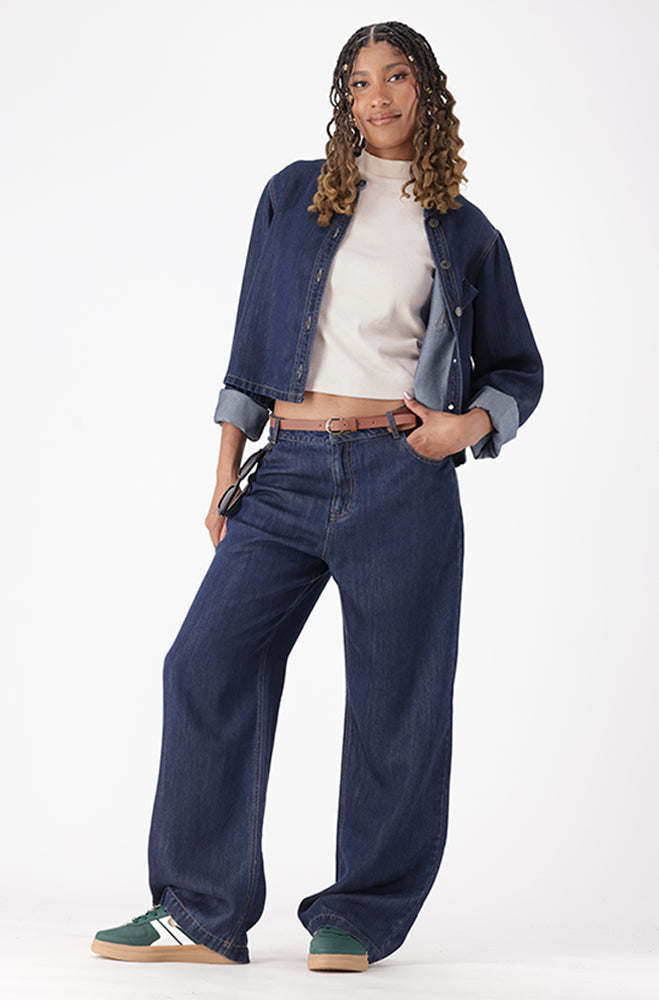 INAYA DENIM BUTTON DOWN SHIRT