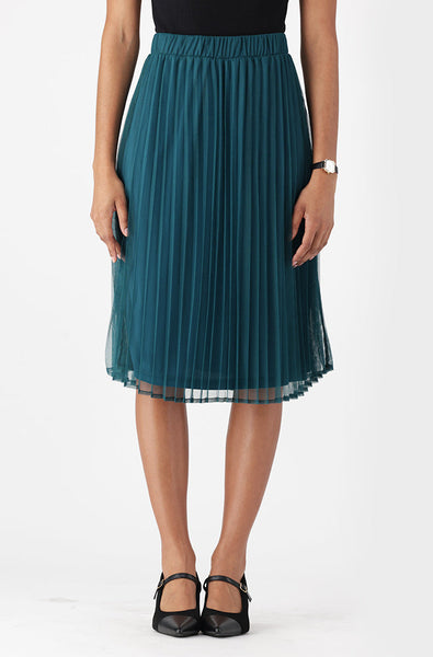 Dunns Clothing | Emilia Pleated Midi Skirt _ 162799 _ Teal | R279