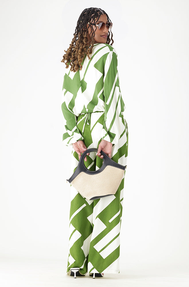 SHONA LINEN BLEND WIDE LEG PANTS