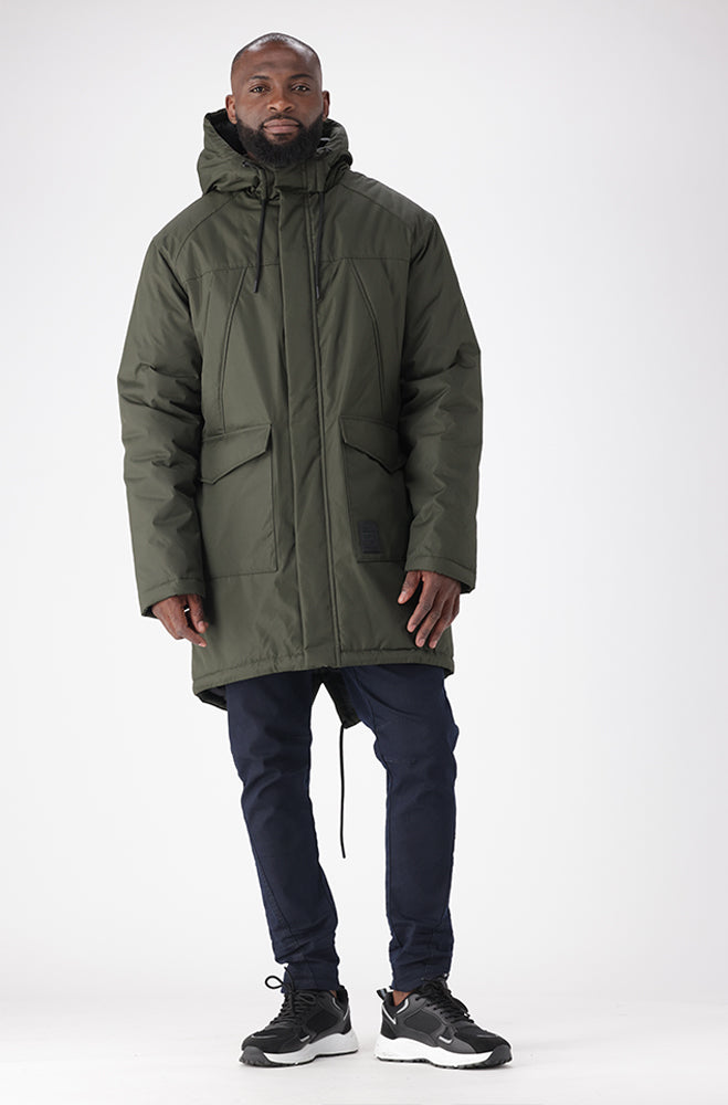 TODAYFUL  Bascket Knit Parka Hooded Textured Parka Jacket Navy And Green | Jackets & Knitwear