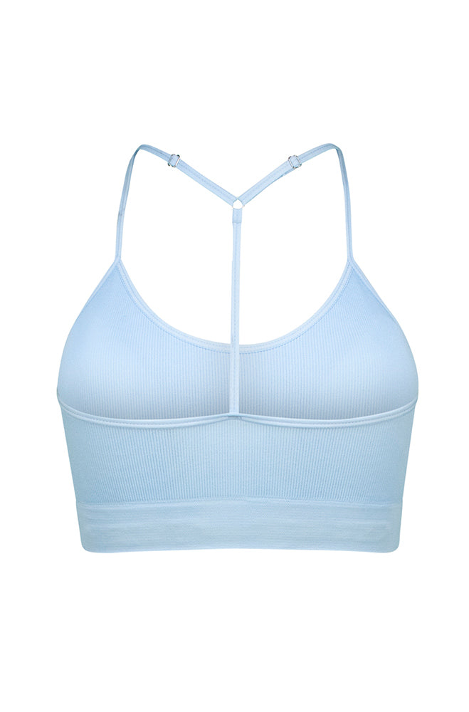 Cece Seamfree Ribbed Bra Top _ 163716 _ Blue