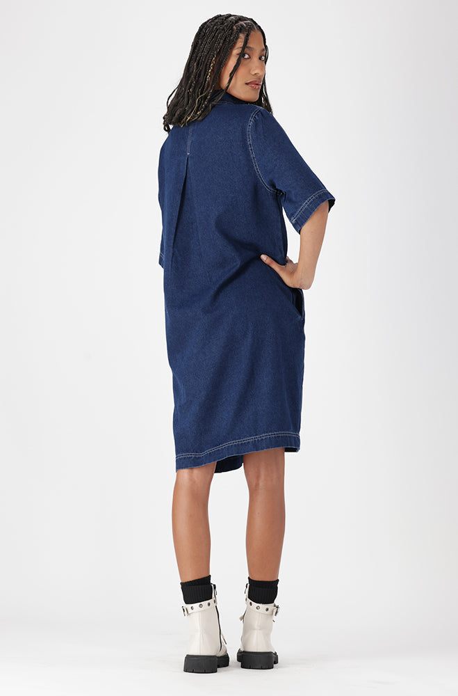 Ladies | Alaia Denim Shirt Dress _ 162944 Dark Wash Dresses