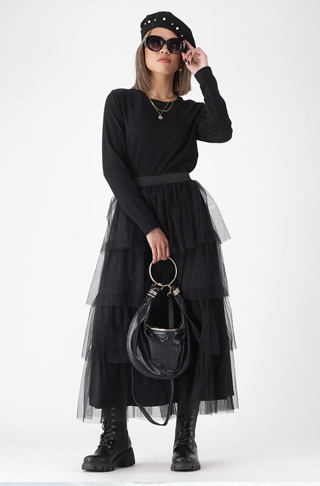 MAYA TIERED TULLE SKIRT